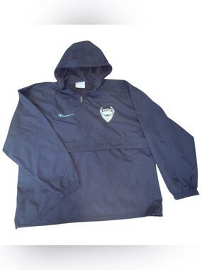 Champion Navy Hooded Quarter-Zip Pullover with Crest
